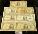 1550 _ Series 1935A, 35D, 35E, 35F, 35G, 1957, & 57B U.S. $1 Silver Certificates. (total of 7 notes)