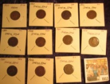 1613 _ (11) Indian Head Cents dating back to 1875 and grading up to Fine condition.