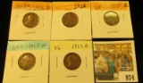 974 _ 1922D, 25D, S, 26P & D  Lincoln Cents, VG to AU.