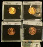 1651 _ 1969S, 75S, 76S, & 77S Proof Lincoln Cents in special holders.