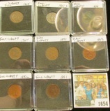 1654 _ 1881, 1882, 1891, 1893, 1900, 01, 04, & 05 Indian Cents, all VF+ to EF. Full Liberty with par