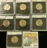 1658 _ 1954S, 56D, 57P, D, 58P, D, & 59D Jefferson Nickels. All Gem BU and stored in special holders