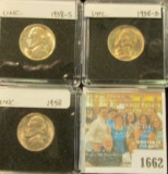 1662 _ Holy Shield Nickel with a central hole; 1895, 1910, & 12D Liberty Nickels; 1939P Gem BU, 40D