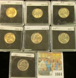 1664 _ (2) 1941 P, (1) D, S, 42D, 46S, & 47P Jefferson Nickels, all Gem BU and stored in special hol