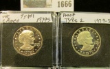 1666 _ 1979 S Type One & Two Gem Cameo Proof Susan B. Anthony Dollars. All stored in special holders