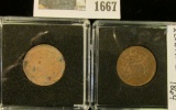 1667 _ 1864 & 1865 U.S. Civil War Era Two Cent Pieces. Both in special holders.
