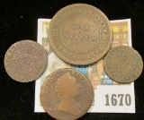 1670 _ (4) Old Copper Coins, including dates 1632, 1763, 1786, & 1838.