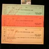 1673 _ Set of 3 Pay Roll Scrip $1, $2, & $5 Checks. All Cancelled, but unused. All dated 1933.