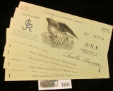 1691 _ Extremely Rare Five Consecutive Serial Number Series of 1935 George Junior Republic One Dolla