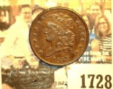 1728 _ 1833 U.S. Half Cent, mostly Brown Uncirculated.