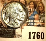 1760 _ 1934 D Buffalo Nickel, Gem BU. May have been certified by PCGS as MS64 at one time according