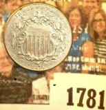 1781 _ 1875 U.S. Shield Nickel, nice High grade.