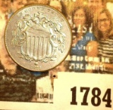 1784 _ 1873 Open 3 U.S. Shield Nickel, nice High grade.