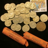 1792 _ Pair of unsorted Rolls of U.S. Wheat Cents; (34) Old Well-worn Buffalo Nickels; Silver Standi