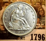 1796 _ 1877 U.S. Seated Liberty Half Dollar, EF-AU.