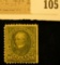 USA (Scott 259) 15c Henry Clay olive green Stamp, flat edge right, three perf edges. Please look at