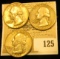 1955P, 58D, & 59P U.S. Silver Washington Quarters.