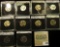 (10) Jefferson Nickels in hard plastic cases dating 1963-68S and includes both BU and Proof specimen