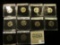 (10) Jefferson Nickels in hard plastic cases dating 1972 D-75 D and includes both BU and Proof speci