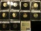 (10) Jefferson Nickels in hard plastic cases dating 2009-2015 and includes both BU and Proof specime