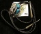 Western Style Bolo Tie with Simulated Turquoise and Cactus type design.