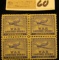Block of Four Original Australia 6d XF OG NH War Savings Stamps. Seldom ever seen as a block of four
