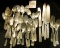 Large group of 19th Century Silver-plate Silverware and Pewter Ware.  Ideal for making jewelry, wind