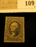 U.S.A. Scott # 69 12c President George Washington 1861 Mint No Gum, hinged. Catalog $1,800. Please l