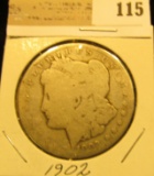 1902 P U.S. Silver Morgan Dollar.