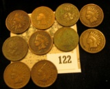 Pack of 10 different date Indian Head Cents.