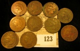 Pack of 10 different 1880 thru 1891 date Indian Head Cents.
