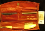 Durham Duplex Razor Co. New York U.S.A., Razor and Blades in Leatherette Folding Case.