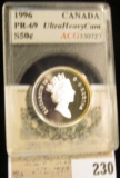 1996 Canada Half-Dollar, ACG slabbed PR-69 UHC, silver.