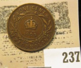 1909 Newfoundland One Cent, Very Fine.