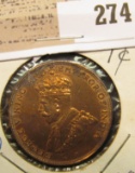 1923 Hong Kong Large Cent, AU.