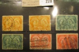Canada 1897 Queen Victoria, six used stamps.