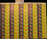 Mint Sheet of 1955 Christmas Stamps/Seals. National Tuberculosis Association. (100 stamps)
