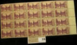 Block of 20 Mt. Rainier Three Cent USA Stamps, Scott # 742