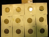 Group of carded Buffalo Nickels with acid restored dates, all in 2