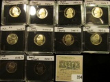 (10) Jefferson Nickels in hard plastic cases dating 1996-2003 and includes both BU and Proof specime