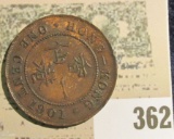 1901 Hong Kong Large Cent, choice red-brown AU.