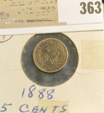 1888 Hong Kong Five Cent Silver.