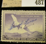1950 Two Dollar Federal Migratory Waterfowl Stamp, signed. RW17.