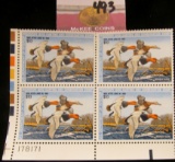 1987 Plateblock of RW54 $10.00 Federal Migratory Waterfowl Stamps, all mint, unsigned. #178171 $40 f