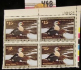 1991 Plateblock of RW58 $15.00 Federal Migratory Waterfowl Stamps, all mint, unsigned. #188404 $60 f