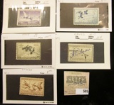 RW # 17, 18, 20, 22, & 23 $2 Federal Migratory Waterfowl Stamps, all signed.