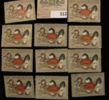 (11) 1981 RW 48 $7.50 Federal Migratory Waterfowl Stamps, all Mint, unsigned with a face value of $8