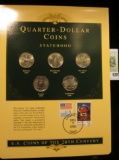 U.S. Coins of the 20th Century Quarter-Dollar Coins Statehood, postmarked at Dover, De. with literat