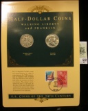 U.S. Coins of the 20th Century Half-Dollar Coins Walking Liberty and Franklin postmarked at Philadel