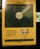 U.S. Coins of the 20th Century One-Dollar Coin Peace postmarked at Washington D.C.. with literature
